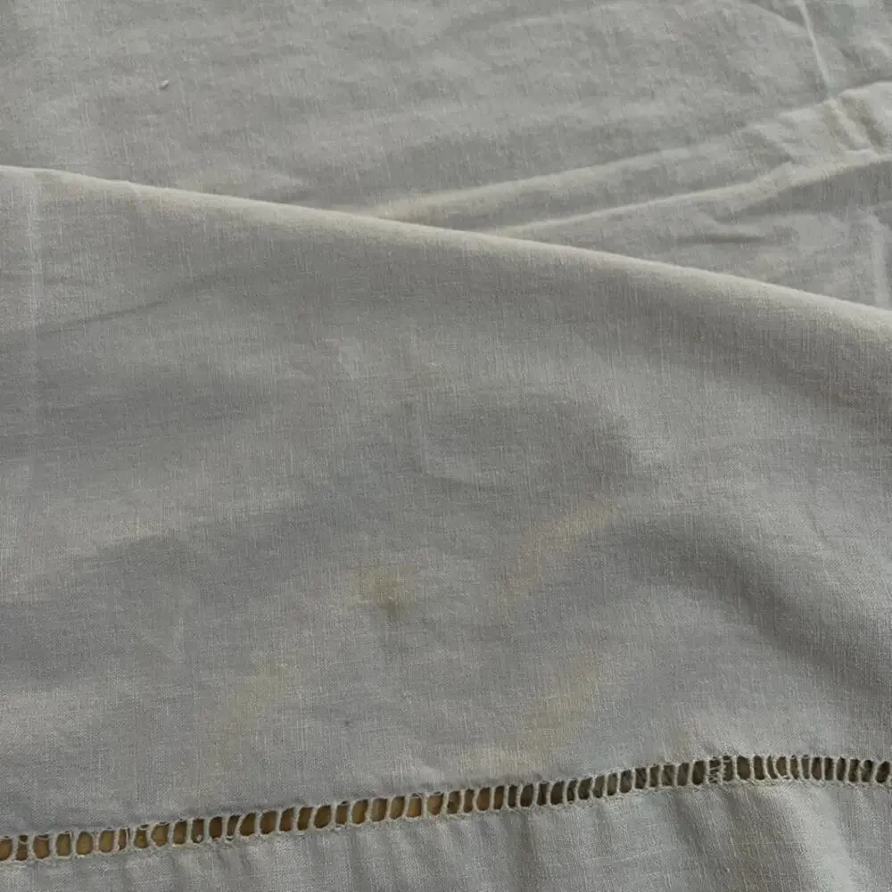 Tan Linen Cotton Blend Tablecloth 47